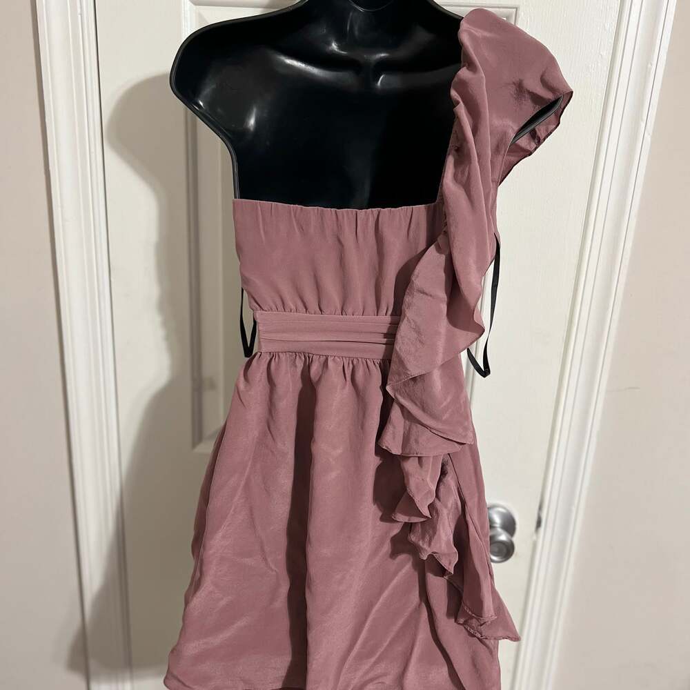Bebe One Shoulder Ruffle Mini Dress - Picture 4 of 8